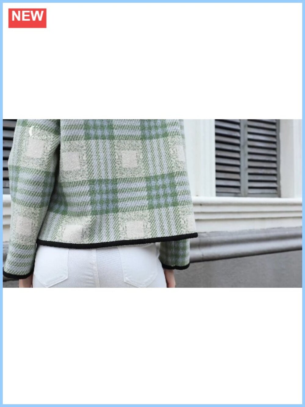 Vintage Plaid Cardigan Sweater Button Down Knit Jacket with Pockets - Picture 6 of 6